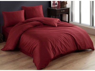 Постельное белье с простыней на резинке (180х200х30 см) Venica Mascuse - Bordo (Turkey), евро комплект Постельное белье с простыней на резинке (180х200х30 см) Venica Mascuse - Bordo (Turkey), евро комплект